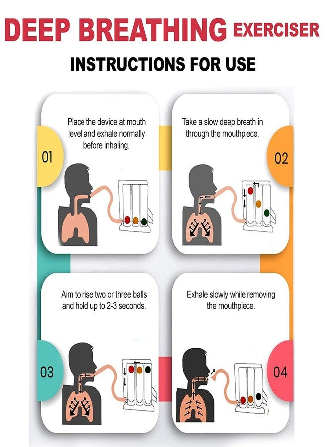 BeatStock Three Ball Breathing Respiratory Exerciser for Sustained Deep Breathing, Relieve Anxiety and Fight Stress, Strengthens Respiratory System and Helps Reduce Shortness of Breath - Image 3