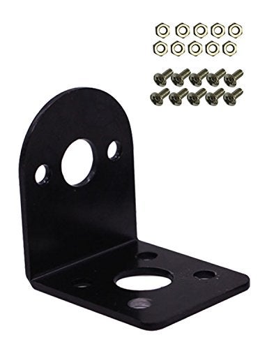 Greartisan Black 25mm DC Gear Motors Mounting Bracket, Iron Anti-Rust Gearbox L-Shape Fixed Seat, Gear Reduction Motor Holder - Image 5