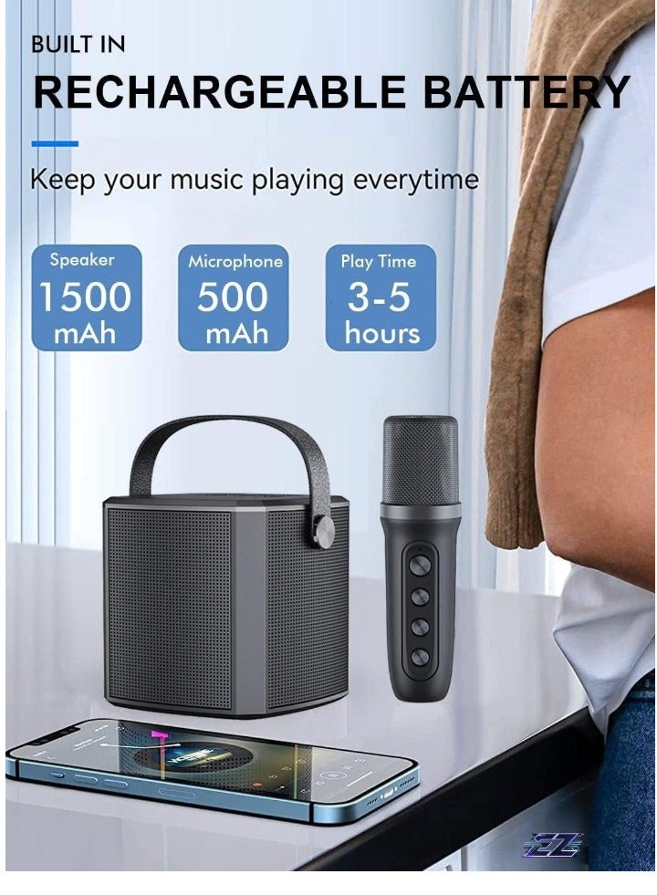 ELTRAZONE Karaoke Machine with UHF Wireless Microphones for Adults & Kids | Portable Bluetooth PA Speaker System | Supports Vocal Cut for Home Parties, Meetings, Weddings | Rechargeable, Loud Sound, and LED Light Effects | Perfect for Celebrations & Events - Image 2