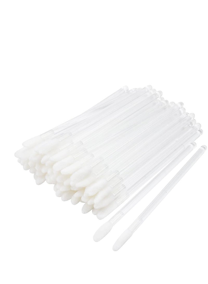 Mekupeu 300 Pieces Disposable Lip Brushes Premium Lipstick Gloss Wands Applicator Makeup Tool Kits, Clear Handle - Image 1