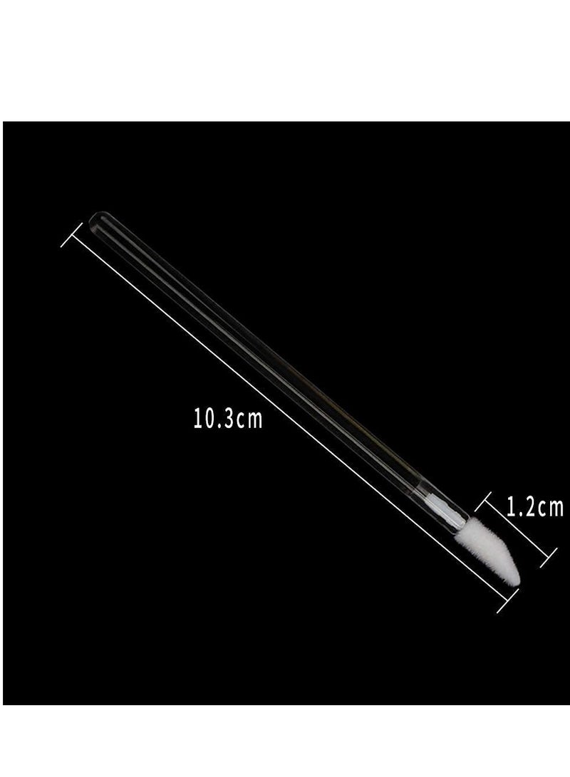 Mekupeu 300 Pieces Disposable Lip Brushes Premium Lipstick Gloss Wands Applicator Makeup Tool Kits, Clear Handle - Image 2