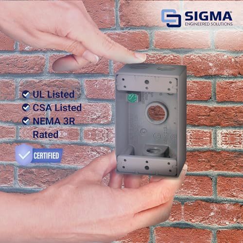 Sigma Engineered Solutions Sigma Electric, Gray Count (Pack of 1) Sigma Engineered Solutions, 14251 1/2-Inch 4 Hole 1-Gang Box - Image 3
