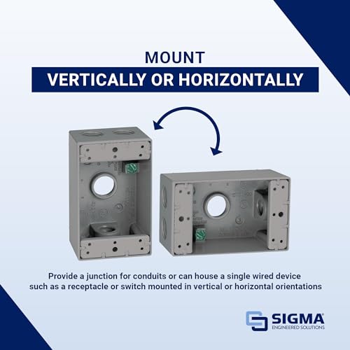 Sigma Engineered Solutions Sigma Electric, Gray Count (Pack of 1) Sigma Engineered Solutions, 14251 1/2-Inch 4 Hole 1-Gang Box - Image 2