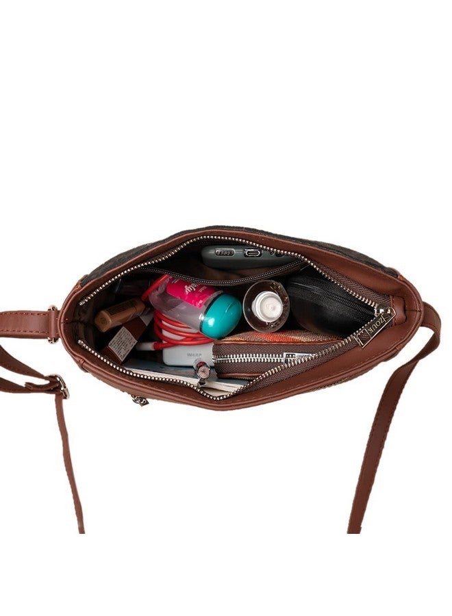 ZOUK حقيبة كتف على شكل حرف U مزخرفة بنمط مغولي كريم مصنوعة يدويًا للنساء من زوك - Image 5