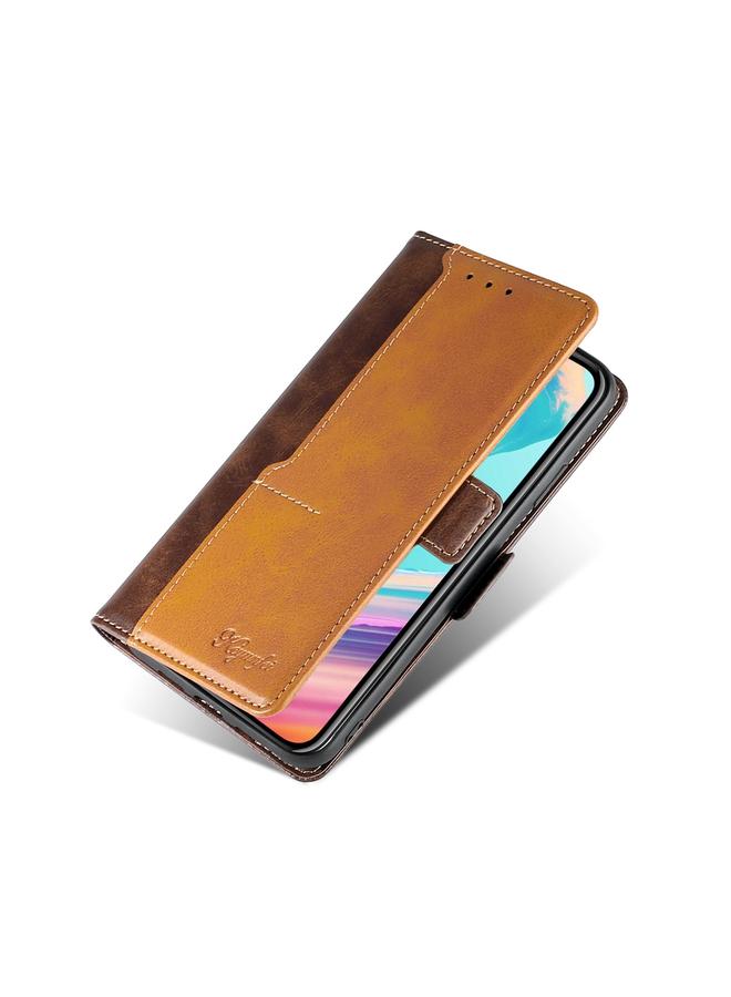 S-TOP Case For Samsung Galaxy M12 / F12 Retro Texture Contrast Color Buckle Horizontal Flip Leather Case with Holder - Image 4