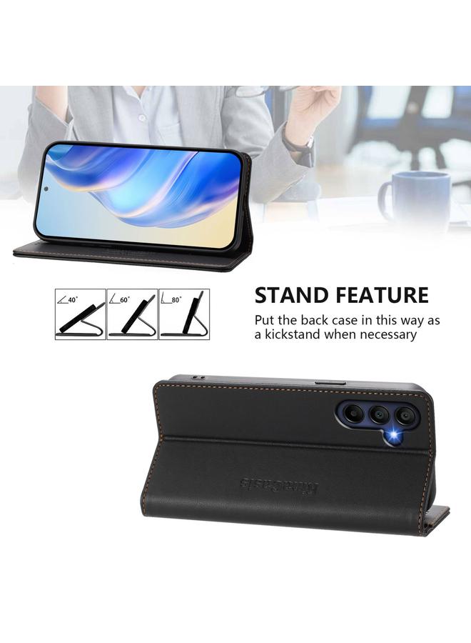 S-TOP Case For Samsung Galaxy A16 5G RC01 Dual-Folded Magnetic Suction RFID Leather Phone Case - Image 4