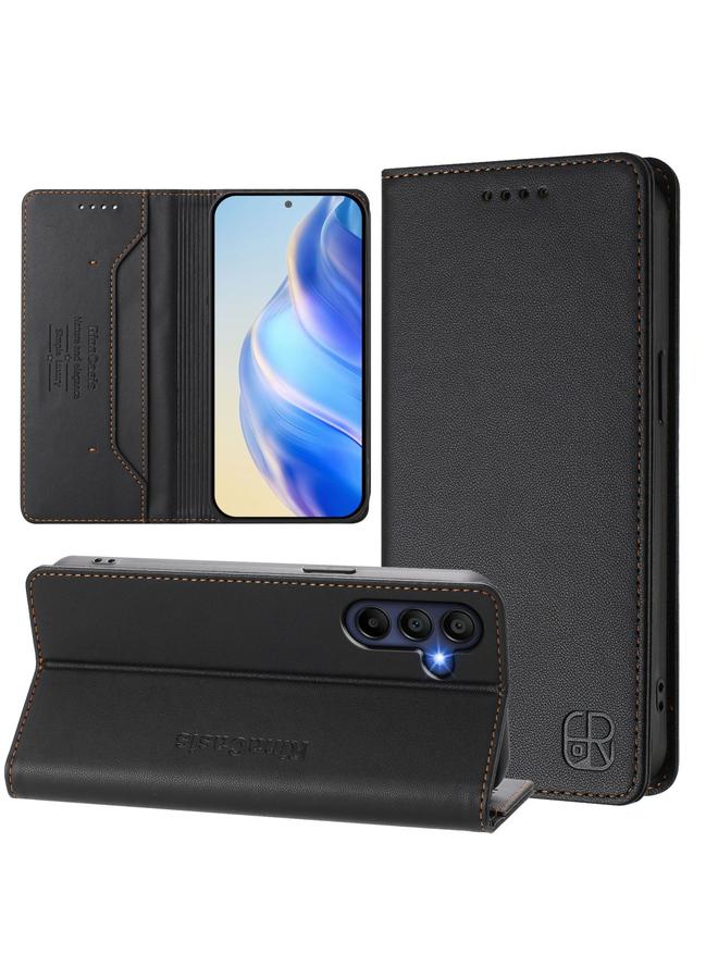 S-TOP Case For Samsung Galaxy A16 5G RC01 Dual-Folded Magnetic Suction RFID Leather Phone Case - Image 1