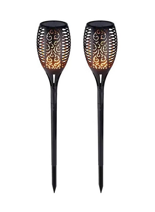 Generic 2-Piece Solar Light Flickering Flames Torch Set black 6x 9 centimeter  - Image 1