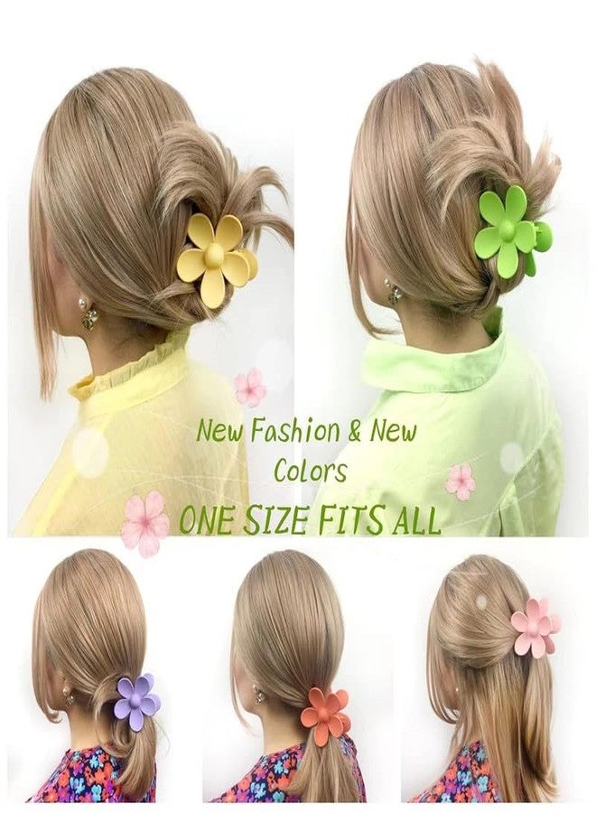 RECTYO GALLERY 6 PCS Claw Clips 6PCS Flower Big Hair Clips Cute Claw Clips for Women Thick Hair, Big Dasiy Hair Clips Strong Hold for Women Thin Hair 6 Colors (MULTICOLOR) - Image 5