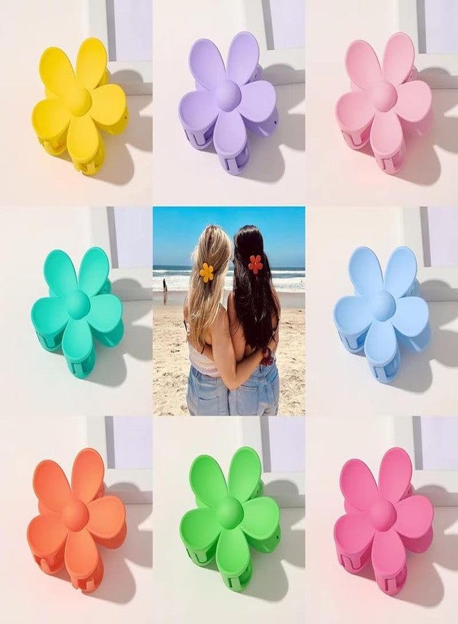 RECTYO GALLERY 6 PCS Claw Clips 6PCS Flower Big Hair Clips Cute Claw Clips for Women Thick Hair, Big Dasiy Hair Clips Strong Hold for Women Thin Hair 6 Colors (MULTICOLOR) - Image 2