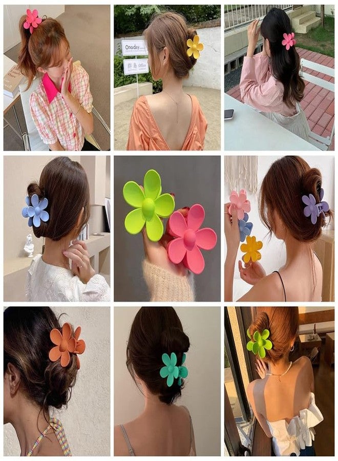 RECTYO GALLERY 6 PCS Claw Clips 6PCS Flower Big Hair Clips Cute Claw Clips for Women Thick Hair, Big Dasiy Hair Clips Strong Hold for Women Thin Hair 6 Colors (MULTICOLOR) - Image 4