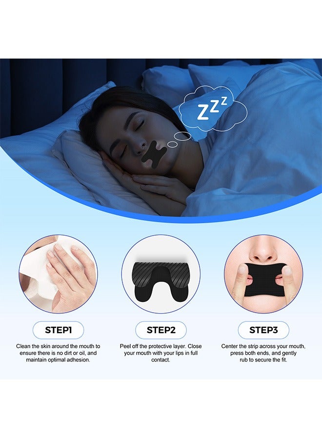 سيفودون 50 قطعة شرائط مضادة للشخير ، شرائط قوية مضادة للشخير لفتح الممرات الأنفية تخفف من احتقان الأنف ، موسعات الأنف للرجال والنساء للاستخدام الليلي والنهار (أسود) - Image 4