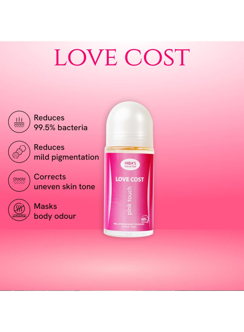 هيبا'ز كوليكشن مزيل العرق لوف كوست بينك تاتش للنساء – 60 مل (2 أونصة سائلة) | أنيقة وطويلة الأمد - Image 4