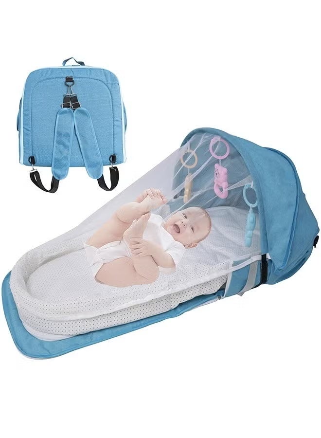 general Baby Bed Portable Baby Bed Foldable Infant Crib With Cartoon Toys Detachable Cotton Cover Suitable for Travel and Home Use Easy to Carry - Image 1