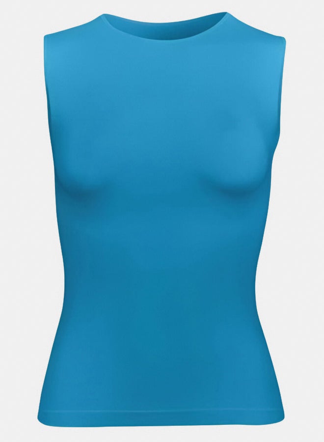 Silvy Lycra Bianca Top Sleeveless Round Neck For Women - Image 1