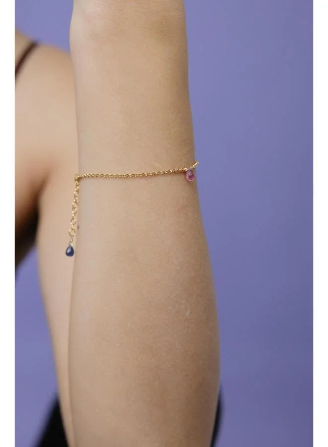 Guendalina Silver Yellow Gold Plated Bracelet with Semi Precious Stones