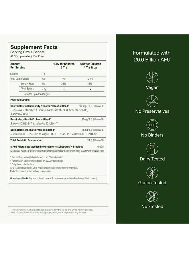 Seed Seed PDS-08 Pediatric Daily Synbiotic - Fiber-Based Prebiotic & Probiotic for Kids - Digestive Health, Regularity, Constipation Relief - Ages 3-17 - Vegan and Shelf-Stable - 30 Sachets (30-Day Supply)  - Image 4