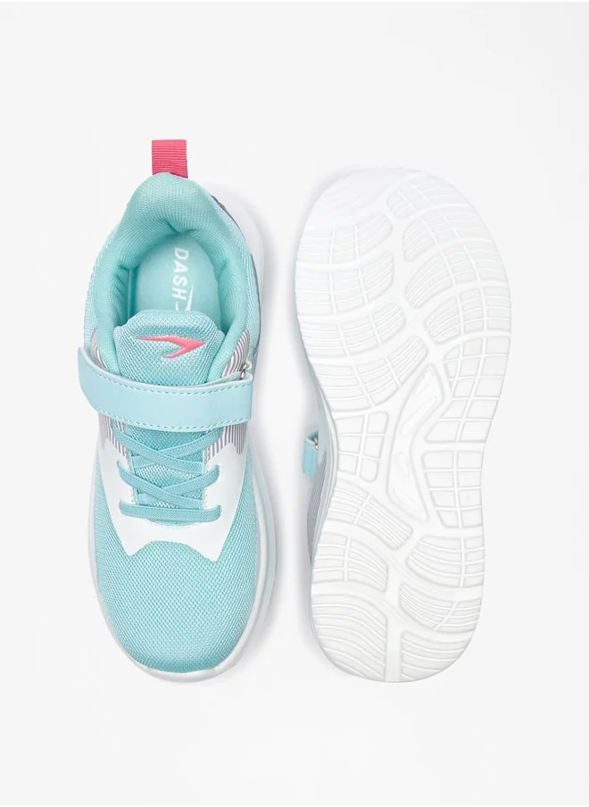 Dash Girls Colourblock Sports Shoes with Hook and Loop Closure