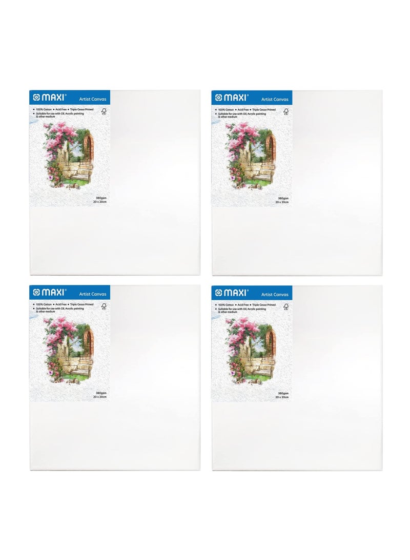 Maxi 4-Piece Stretched Canvas 20x20cm Size - Image 1