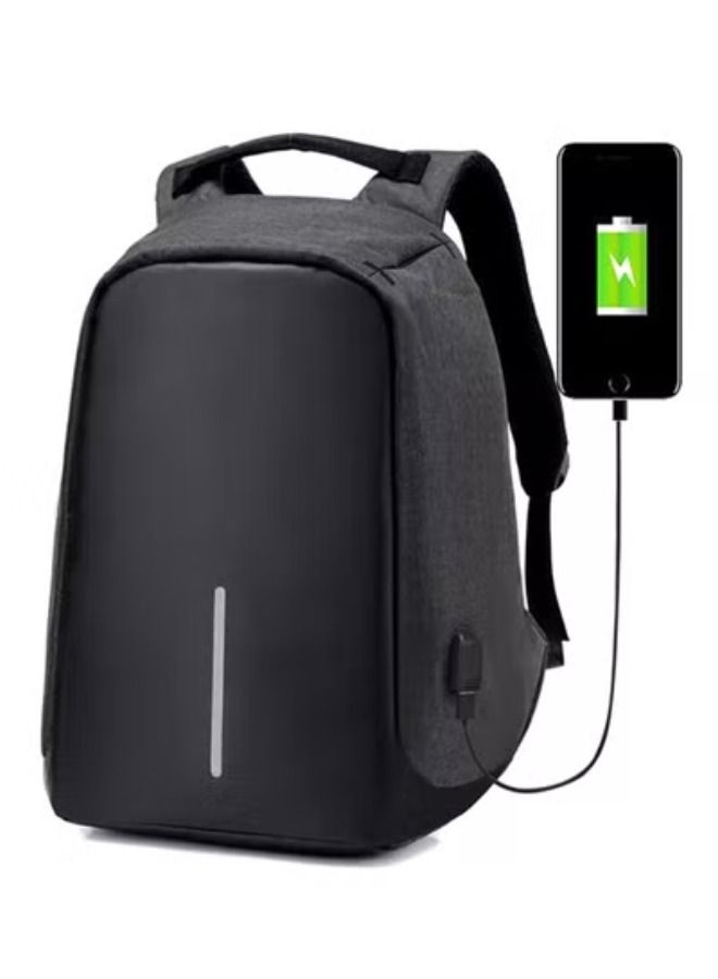 ACLIX Anti Theft BackPack With USB Charging Port Black - Image 2