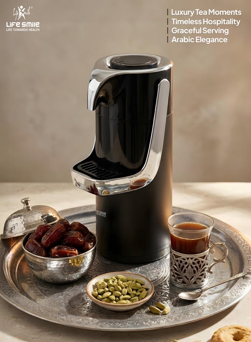 Life Smile 1.9L Luxury Vacuum Tea Dispenser with Smart Lock System – Leak-Proof, Rotatable Base & Pink Glass Inner - Image 5