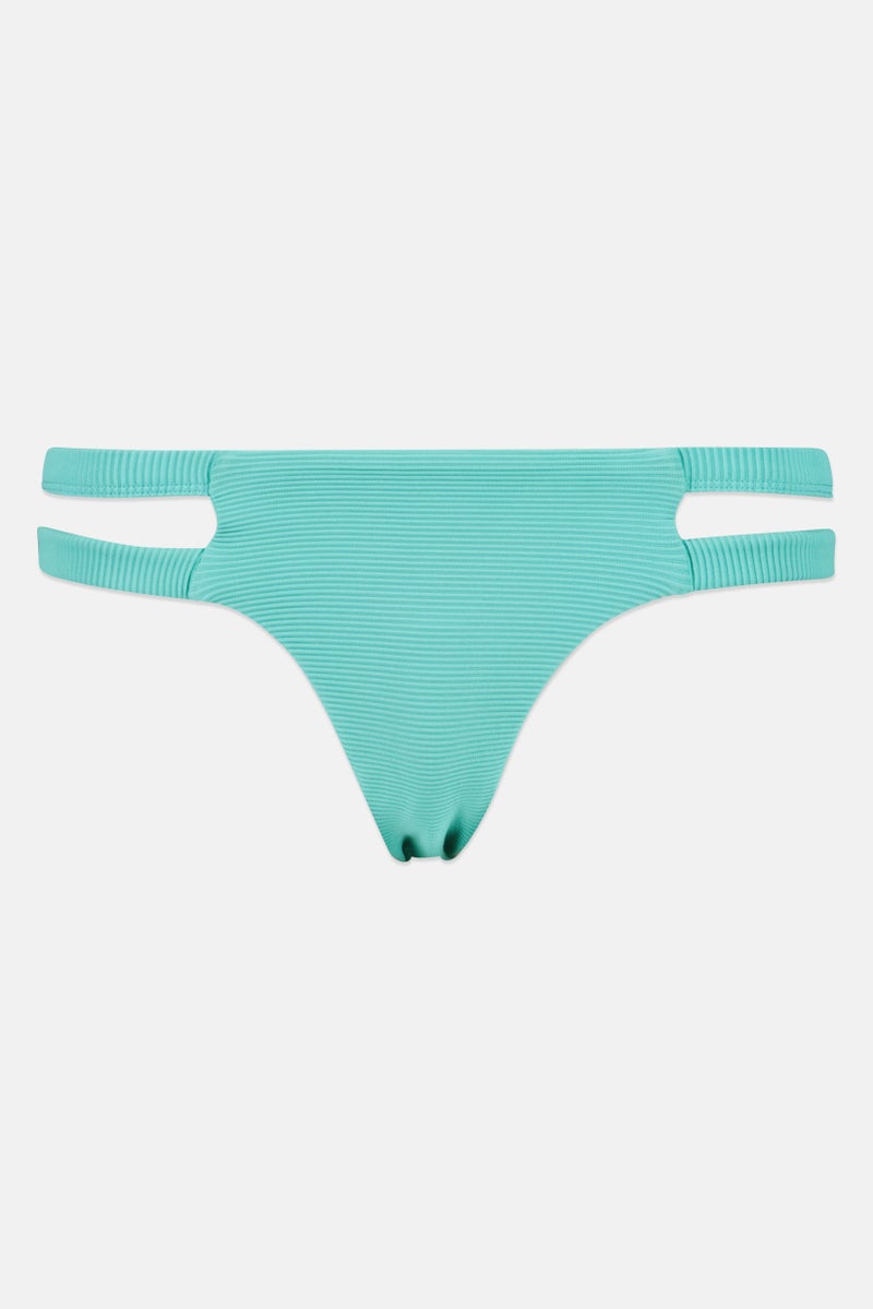 Billabong Women High Leg Ribbed Bikini Bottom, Sea Green - Image 1