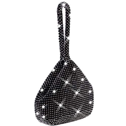 CROWN GUIDE Women's Vintage Evening Bags Clutches Bling Beaded Wedding Party Gowns Formal Prom Purses Handbags With Wristlet Black - Image 3