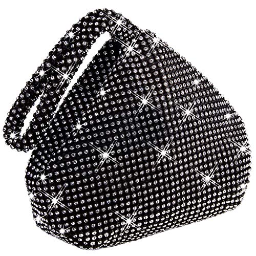CROWN GUIDE Women's Vintage Evening Bags Clutches Bling Beaded Wedding Party Gowns Formal Prom Purses Handbags With Wristlet Black - Image 1