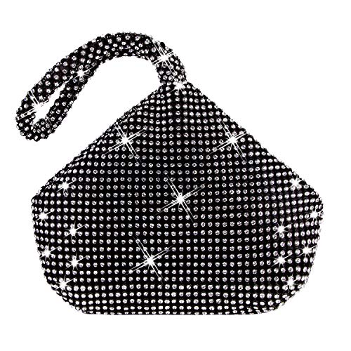 CROWN GUIDE Women's Vintage Evening Bags Clutches Bling Beaded Wedding Party Gowns Formal Prom Purses Handbags With Wristlet Black - Image 2