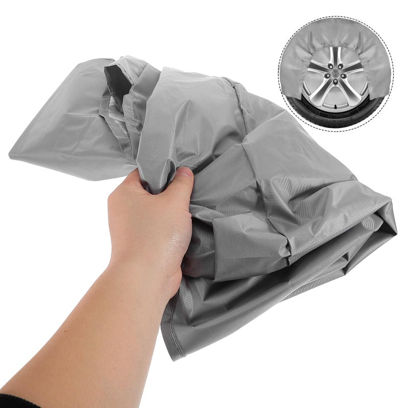 Frost Resistant Windproof Tire Cover 210d Grey Large 82cm For Car Truck RV Trailer - Image 4