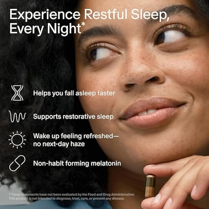 Seed PM-02 Sleep + Restore - Sleep Aid for Women & Men - Non-Habit Forming Bioidentical Melatonin & Ashwagandha - Vegan & Shelf-Stable - 30 Capsules (30-Day Supply) - Image 2