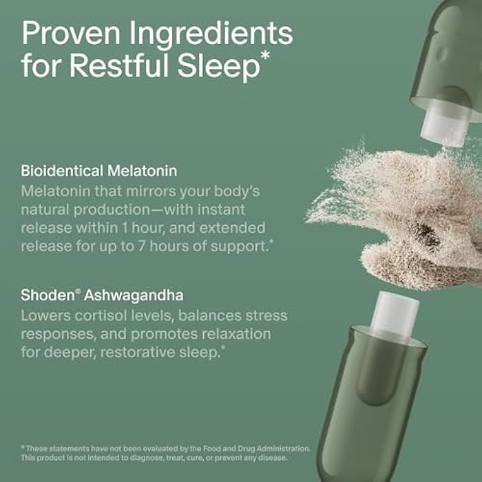 Seed PM-02 Sleep + Restore - Sleep Aid for Women & Men - Non-Habit Forming Bioidentical Melatonin & Ashwagandha - Vegan & Shelf-Stable - 30 Capsules (30-Day Supply) - Image 5