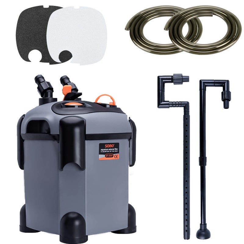 SUNWEN Aquarium External Ultra-Quiet Canister Filter, Fish Tank Water Circulation Filter with Filter Media 171/225/266/317/397GPH - Image 4