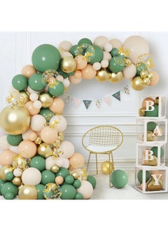 Sage Green Baby Shower Decorations For Boy Or Girl - 136Pcs Baby Shower Decor, Baby Shower Balloon Boxes With Green Gold Balloon Arch Garland Kit, Safari Jungle Baby Shower, Gender Reveal, Boy Girl - pzsku/ZFD123DA57B64EA6A09FDZ/45/_/1734347437/e070d075-5a50-42f8-8852-4a5c9a6daaa0