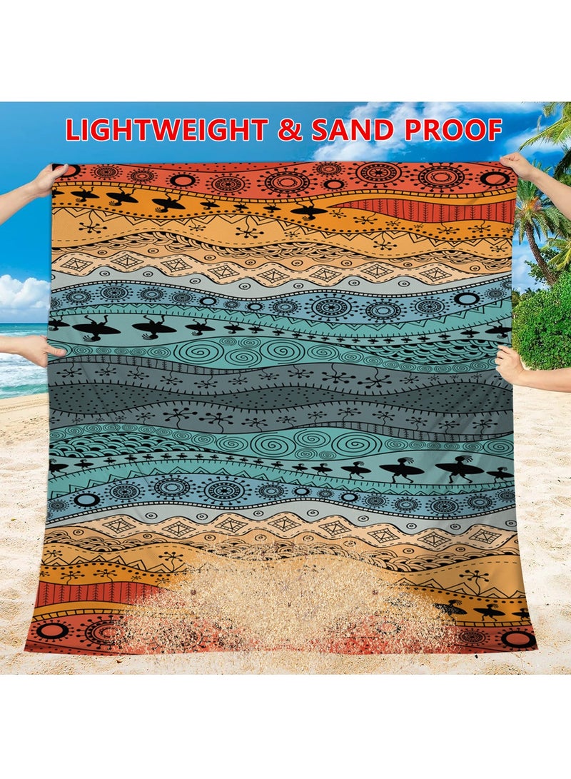أورافلي بطانية شاطئ خارجية مقاومة للماء والرمل (180*220 سم) - سجادة شاطئ كبيرة تناسب 4-6 أشخاص بالغين، سجادة تخييم خارجية للسفر والتخييم والمشي لمسافات طويلة - Image 3