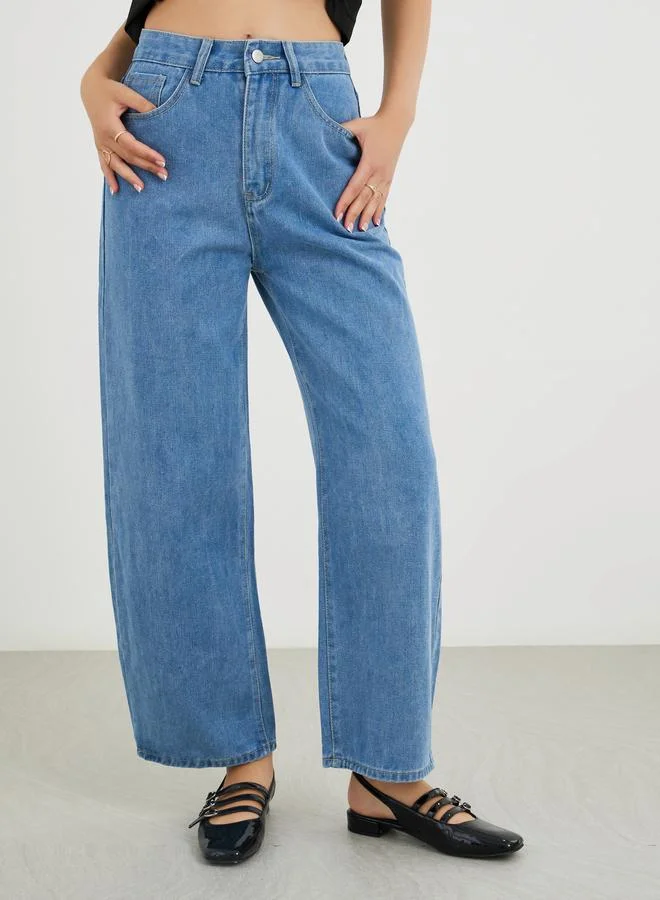 تايك تو Take Two Mid Rise Wide Leg Jeans
