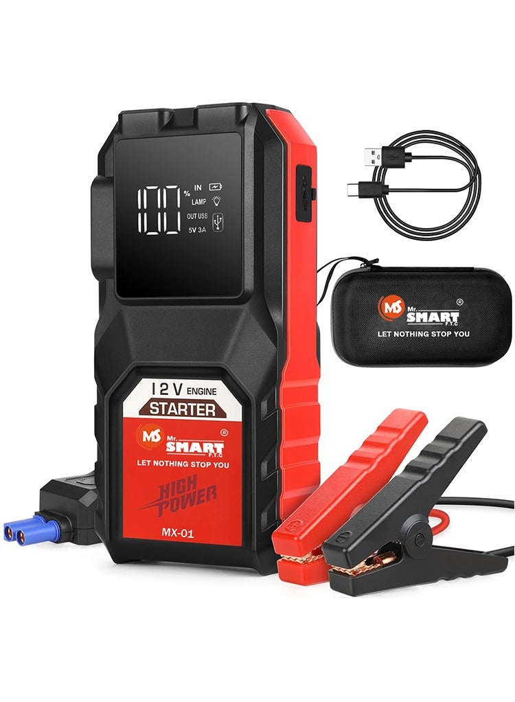 MR.SMART Mr. Smart MX-01 Car Jump Starter, 12V 6000mAh, 3-in-1 with LED Display, Available in Grey/Red/Yellow - Image 1
