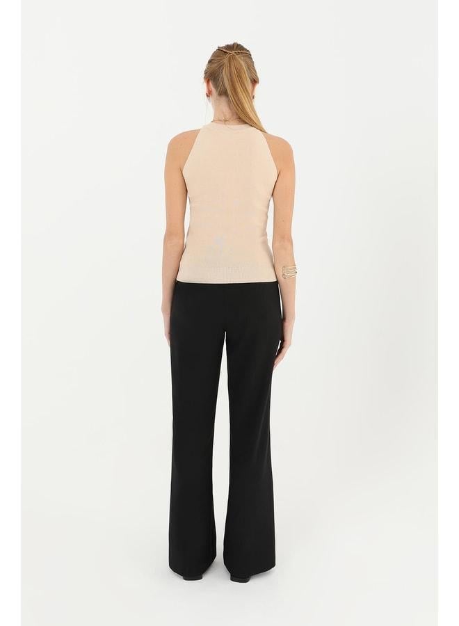 Soul Women's Round Neck Sleeveless Blouse - 31860BLZ - STONE - Image 3