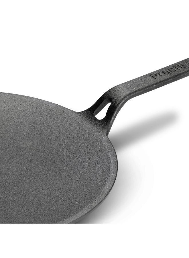 Prestige Cast Iron Curved Tawa 26 cm | Induction Cast Iron Tawa Pan for Roti/Chapati/Dosa  with Stick Handle | Pre-Seasoned Cast Iron Cookware PR48884 - Image 2