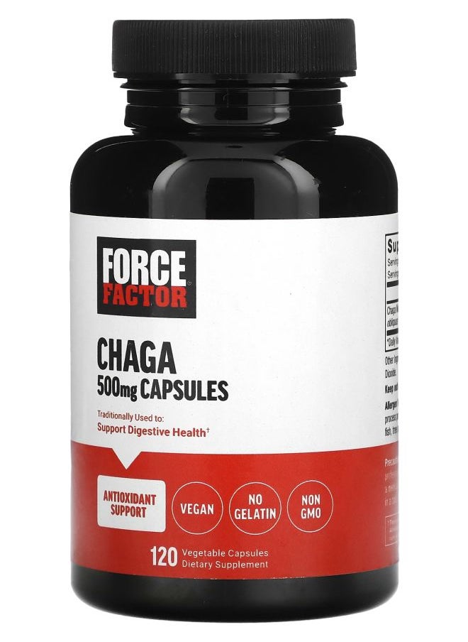 Force Factor - Chaga 500 mg 120 Vegetable Capsules - Image 1
