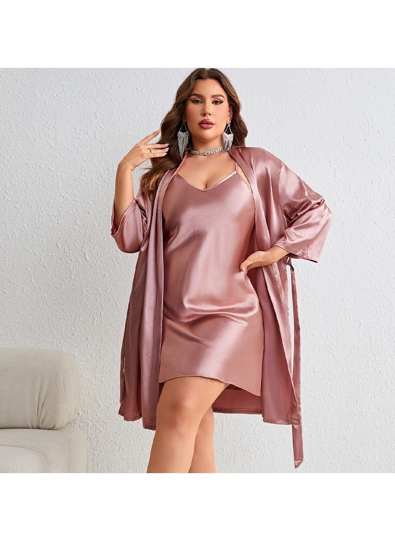 Generic - Two-Piece Tie Nightgown And Nightgown Set - Image 1
