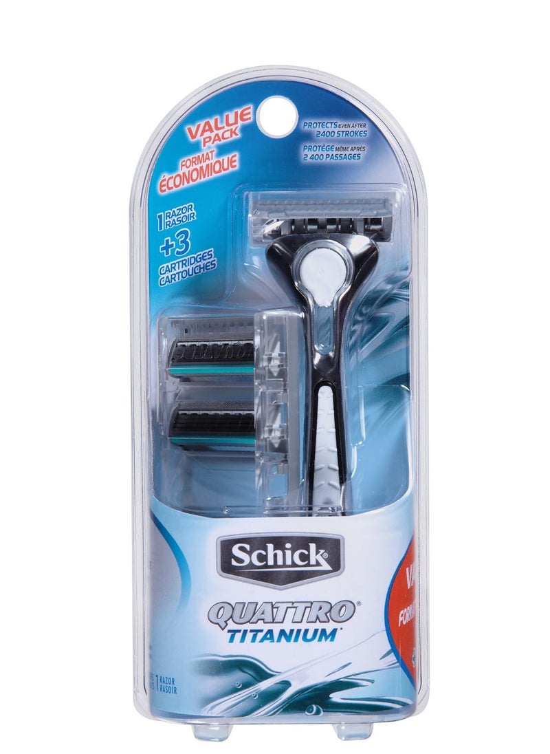 schick Schick Quattro Titanium Razor for Men Value Pack 
