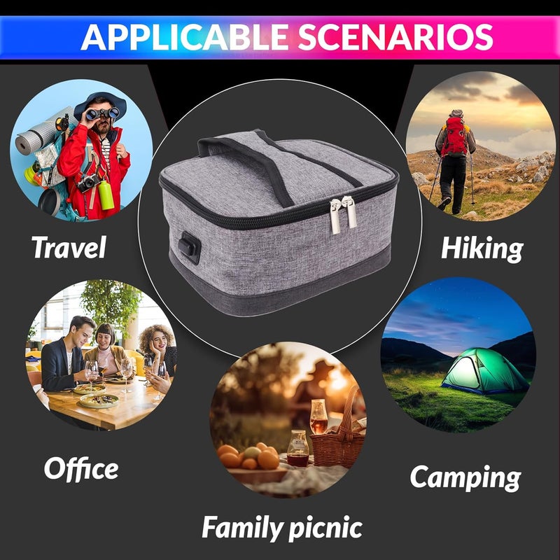 amiciCare Cloth Electric Portable Heating Lunch Bag - USB Powered Bag for Reheating Cooked Meal On-The-Go - Image 5