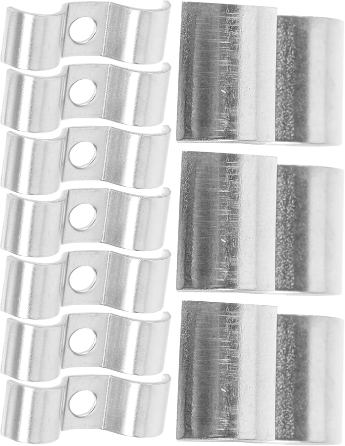 12pcs Heavy Duty Stainless Steel Tube Strap Clamps Dual Side Fixing Cord Clamp Industrial Construction Use - Image 1