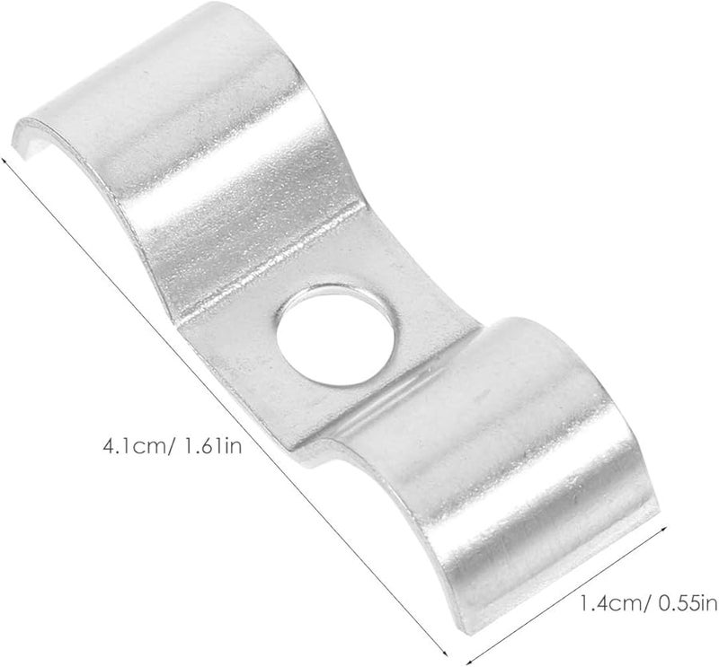 12pcs Heavy Duty Stainless Steel Tube Strap Clamps Dual Side Fixing Cord Clamp Industrial Construction Use - Image 3