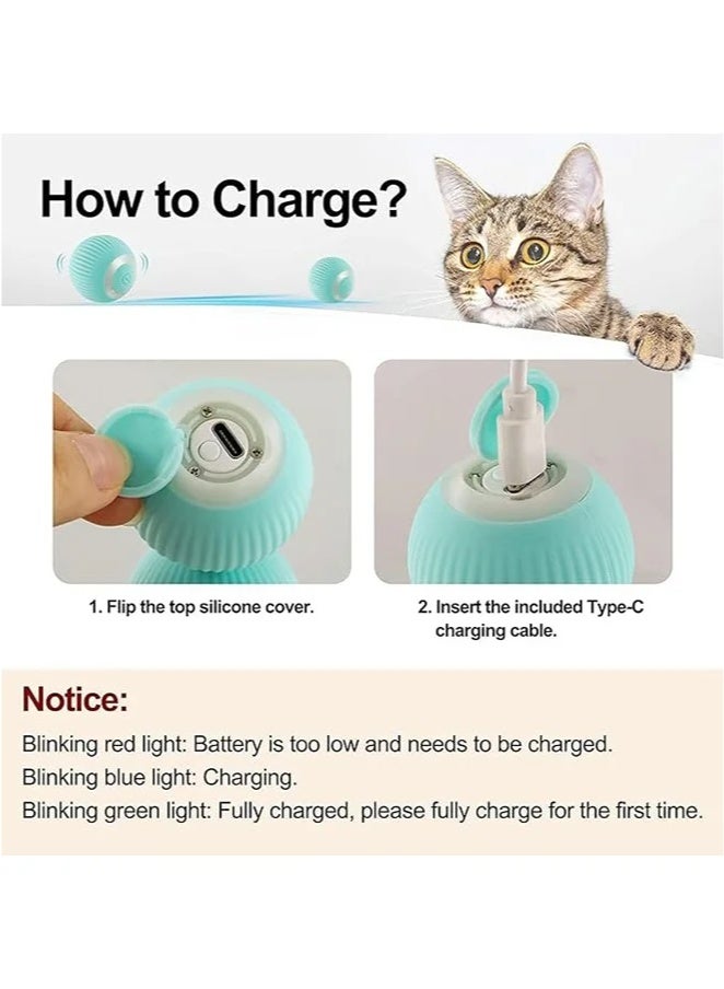 Interactive Cat Ball Toy, Intelligent Indoor Automatic Moving Ball Puzzle Dispel Boredom USB Charging Pet Toy - Image 3