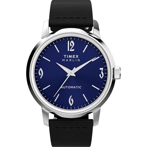 Timex Men's Marlin 40mm Watch - Black Strap Blue Dial Stainless Steel Case - Image 1