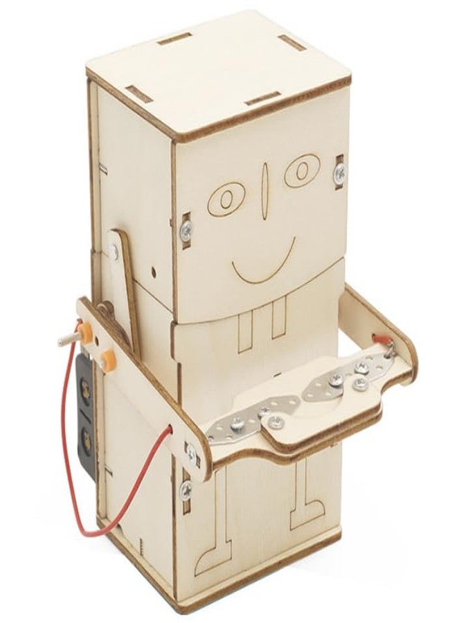 كيت 4 كيوريس مجموعة Kit4Curious® لصنع روبوت يأكل العملات المعدنية للأطفال | مشروع علمي خشبي STEM | لعبة روبوت آلية لابتلاع العملات المعدنية - Image 2