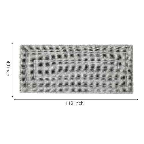 BULULOM Bath Mats for Bathroom Non Slip,Waffle Luxury Bath Mat,Machine Washable Bath Mat for Shower,Ultra Soft Bathmat,Gray,19"*48" - Image 2