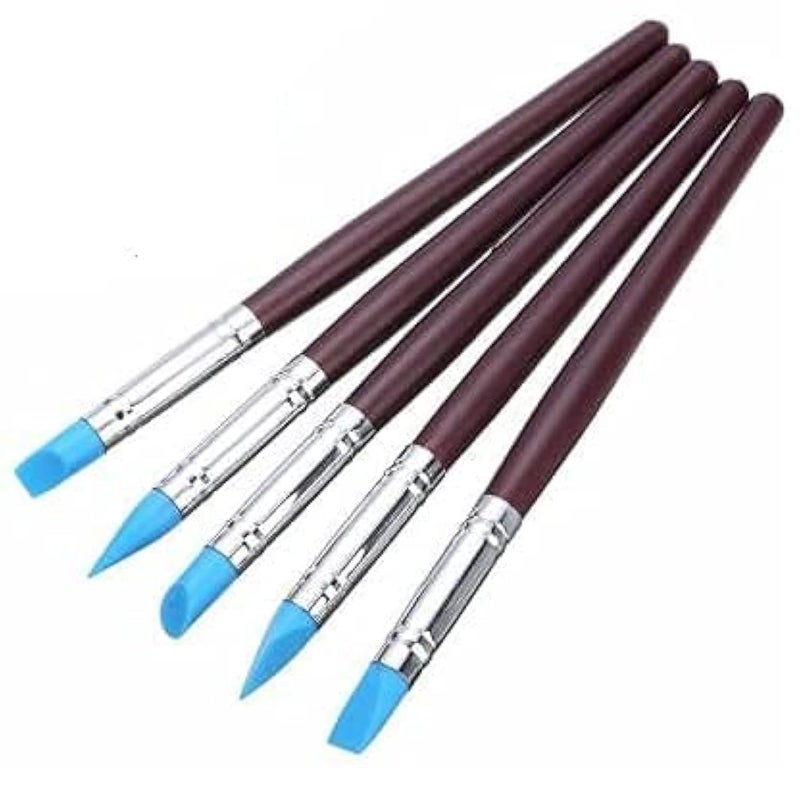 Perfect Pricee Silicone, Rubber Nib Paint Brush Pens 3mm Tip Clay Sculpting Tools for Shaping Modeling Smoothing Pottery Decorating Pastel Blending Masking, Art Supplies, Professional Stroke Brushes - Image 5